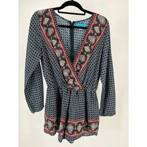 Buttons Brand Long Balloon Sleeve Lined Short Romper Size Medium